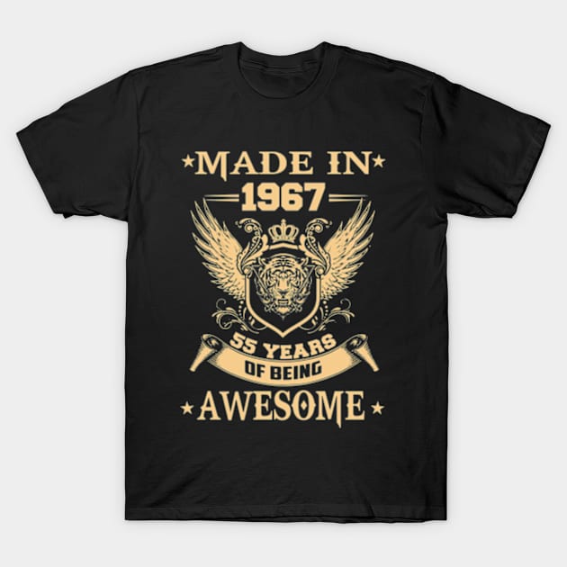 Made In 1967 55 Years Of Being Awesome T-Shirt by Vladis